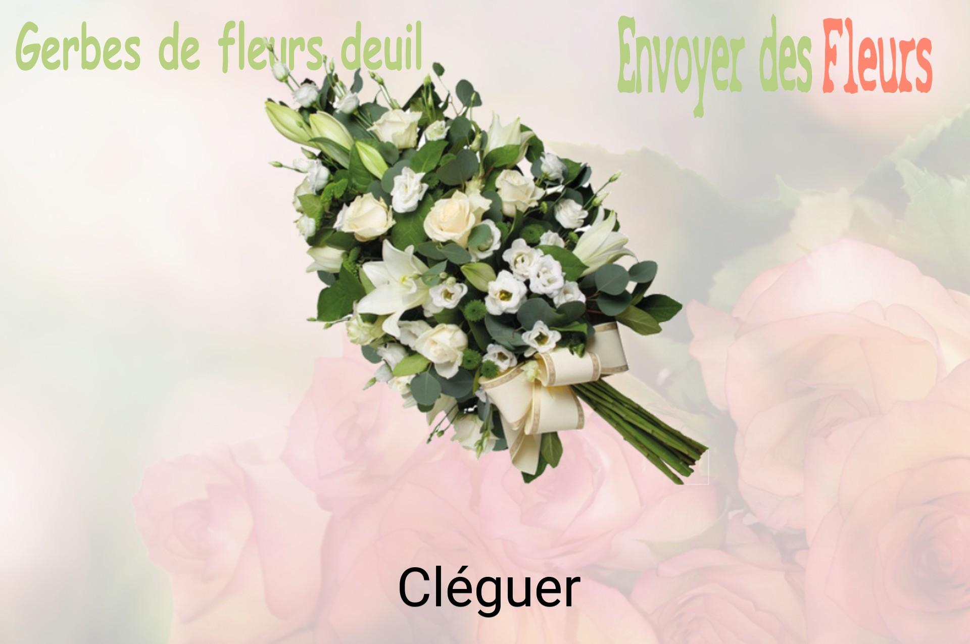 Gerbe de fleurs de deuil livrée à Cléguer